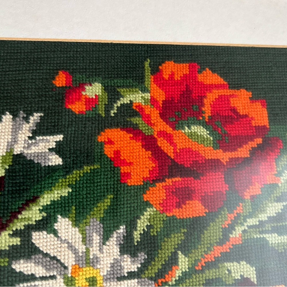 French Floral Needlepoint Vintage Margot de Paris Hand Stitched Tapestry #557 - Picture 5 of 16
